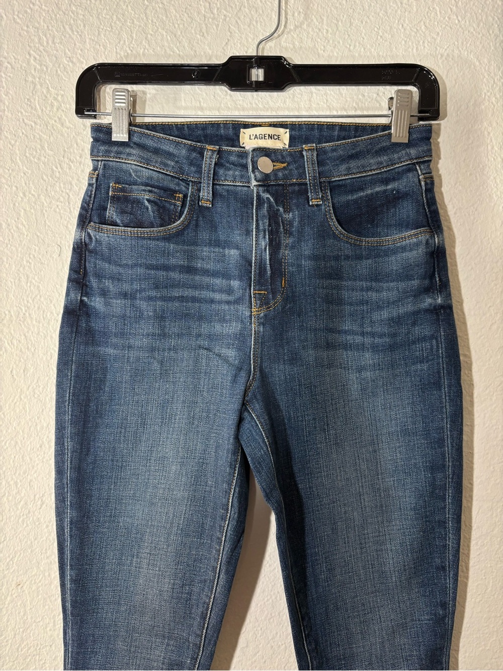 L’Agence Piper High Rise Skinny Jeans Classic Vintage Wash Dark Blue Size 24 - Picture 5 of 11